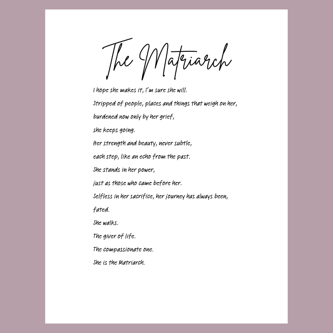 The Matriarch Poem and Print Bundle