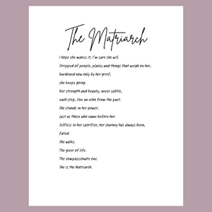 The Matriarch Poem and Print Bundle