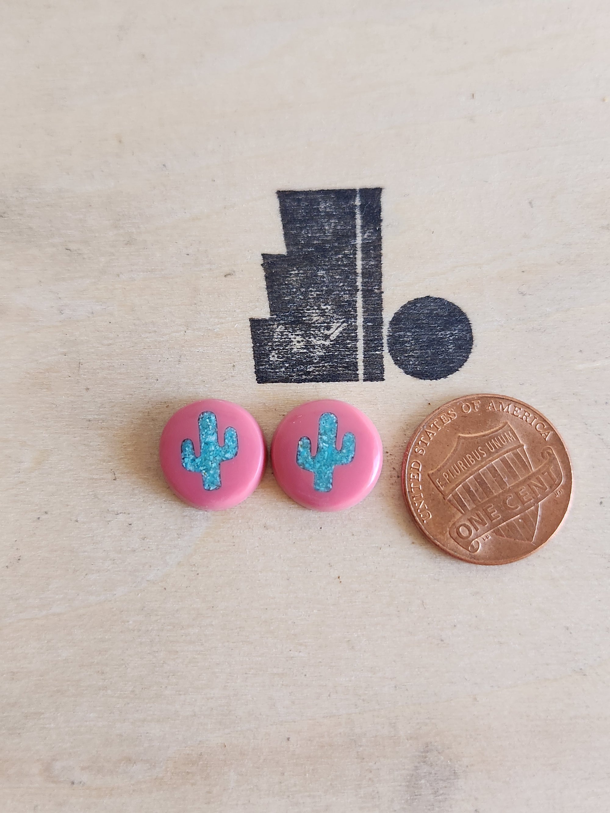 Pink with Turquoise Inlay Cactus- Made to Order
