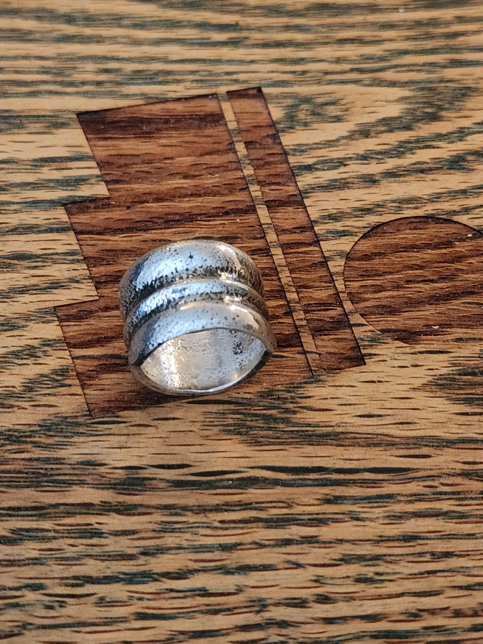 Tufa Cast Sterling Wide Band Size 10 Ring