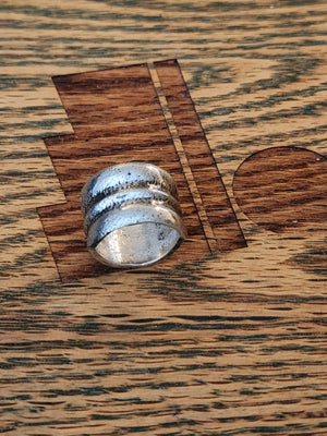 Tufa Cast Sterling Wide Band Size 10 Ring