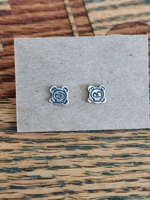 Sterling Silver Skullie Stud Earrings