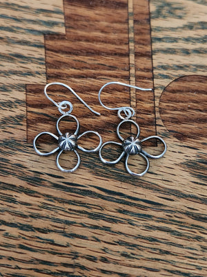 Sterling Silver Flower Design Earrings
