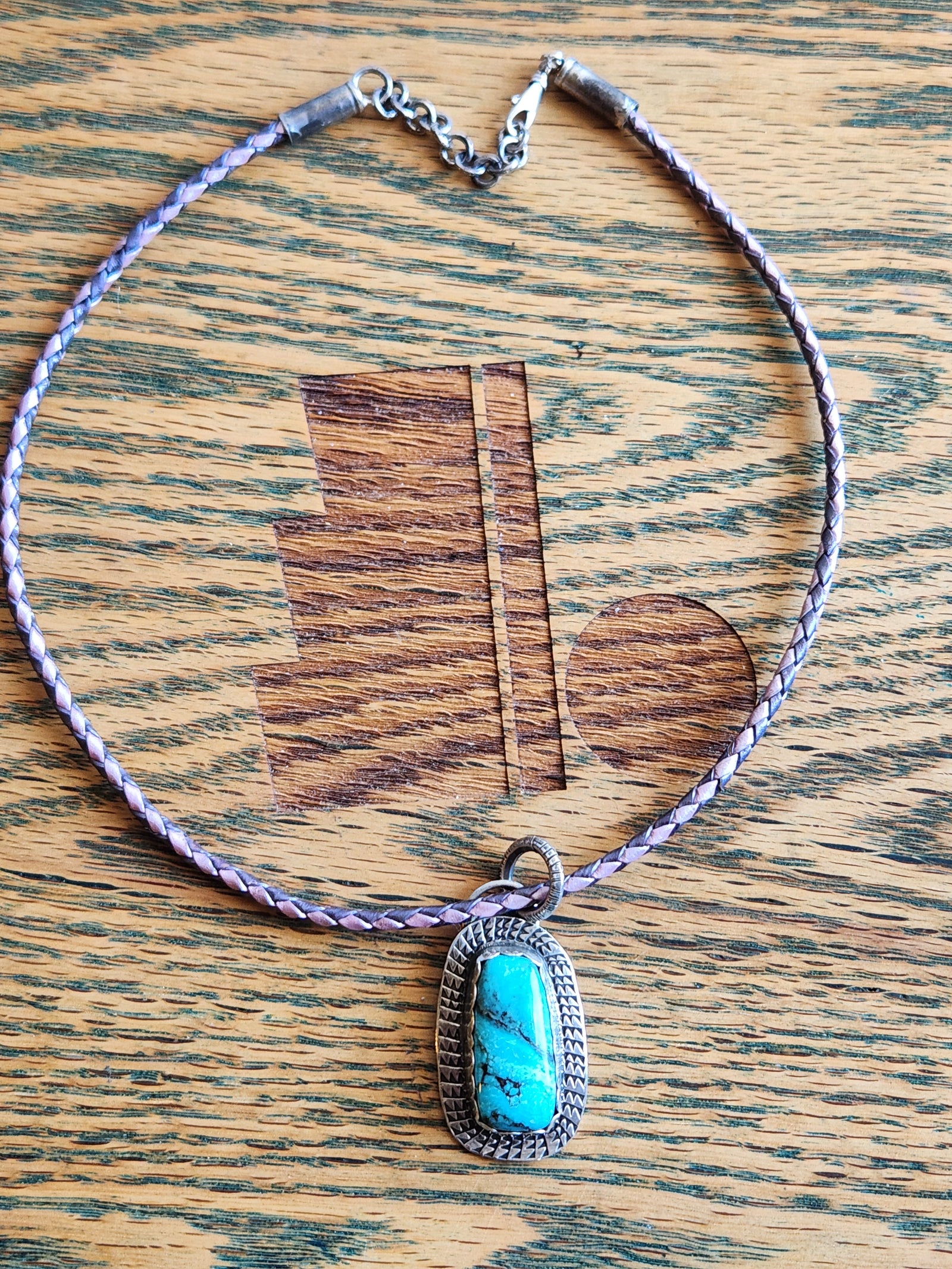 Sterling Silver and Smokey Kingman Turquoise Necklace