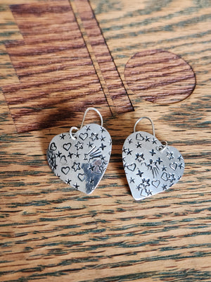 Stars and Hearts Sterling Silver Earrings