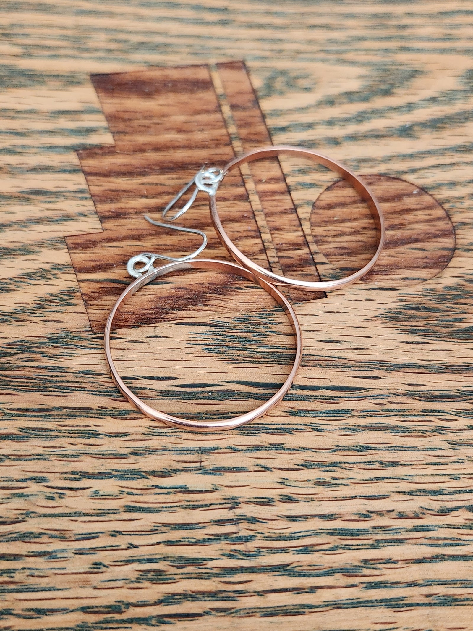 Copper and Silver Hoop Earrings