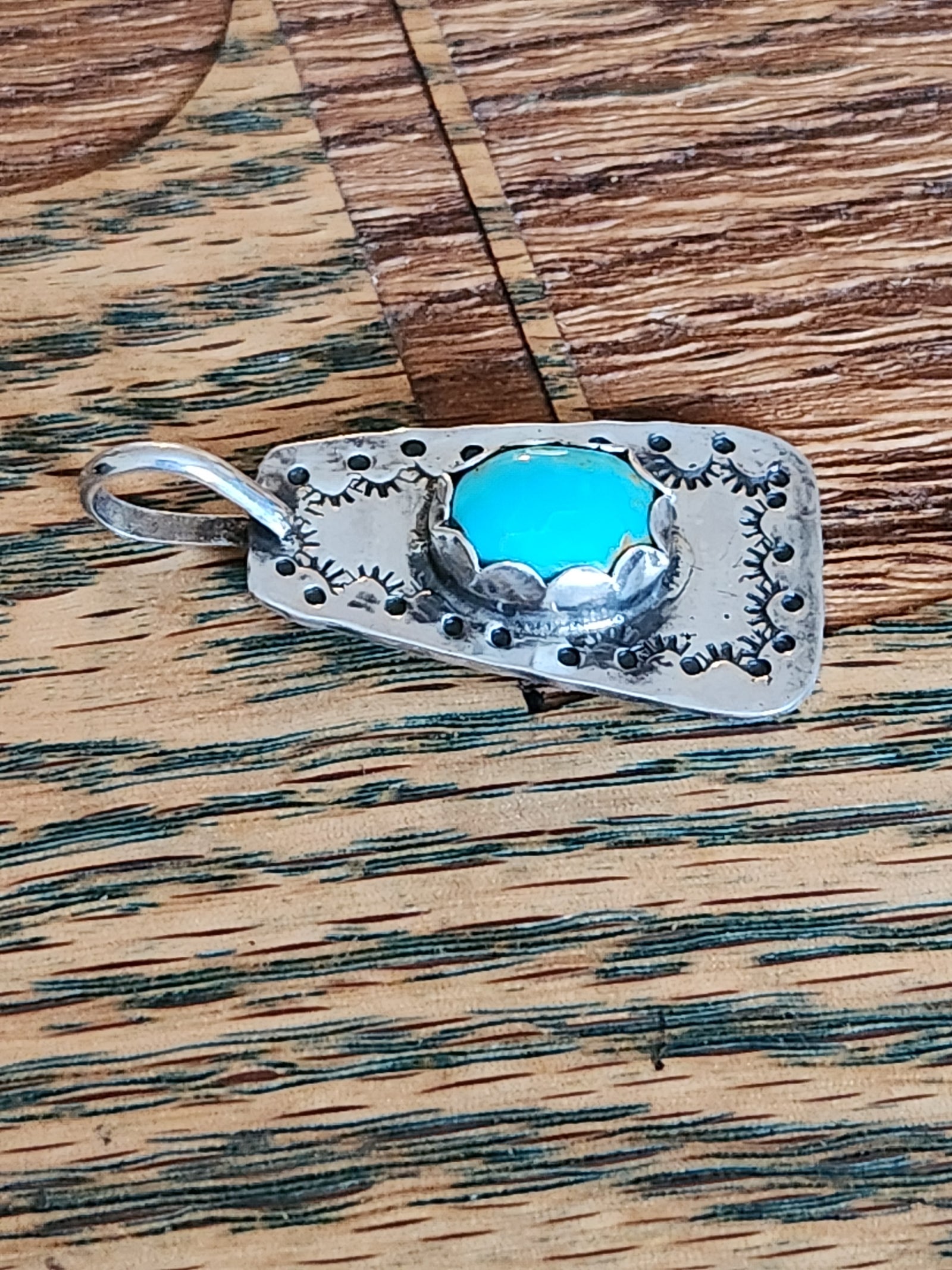 Sterling Silver and Kingman Turquoise Pendant