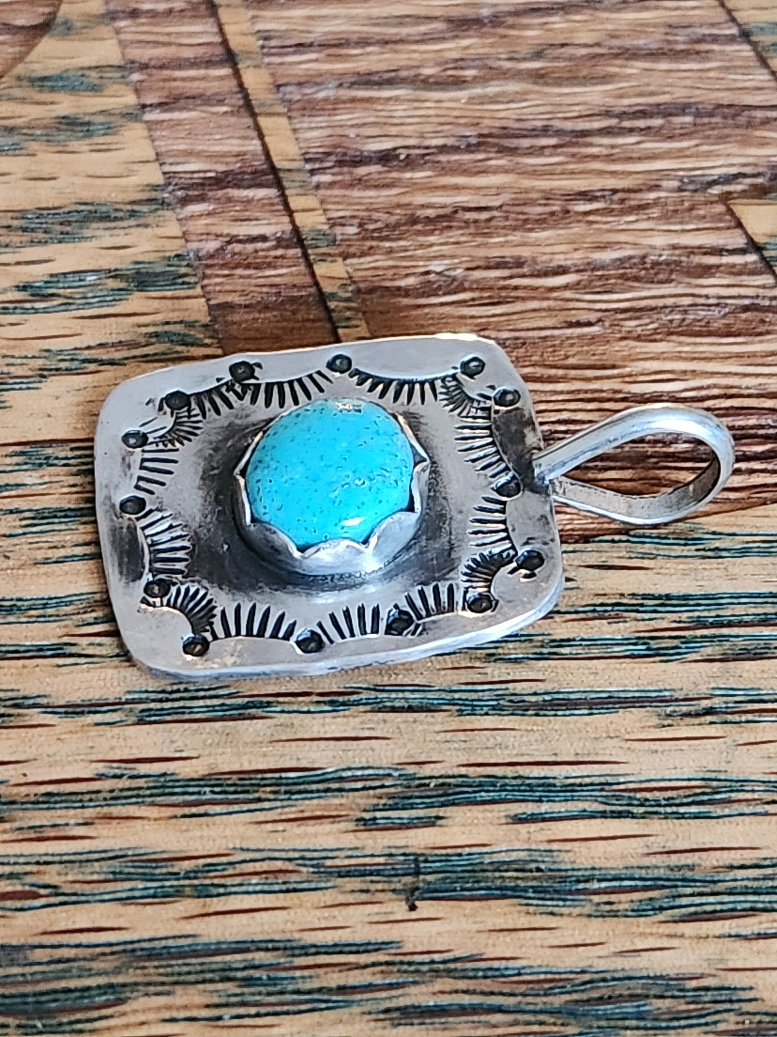 Classic Sterling Pendant with Persian Turquoise