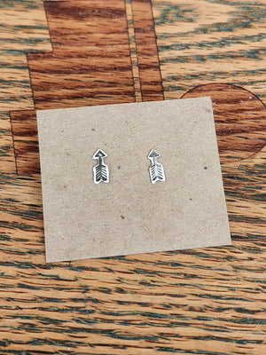 Sterling Silver Arrows Up Stud Earrings