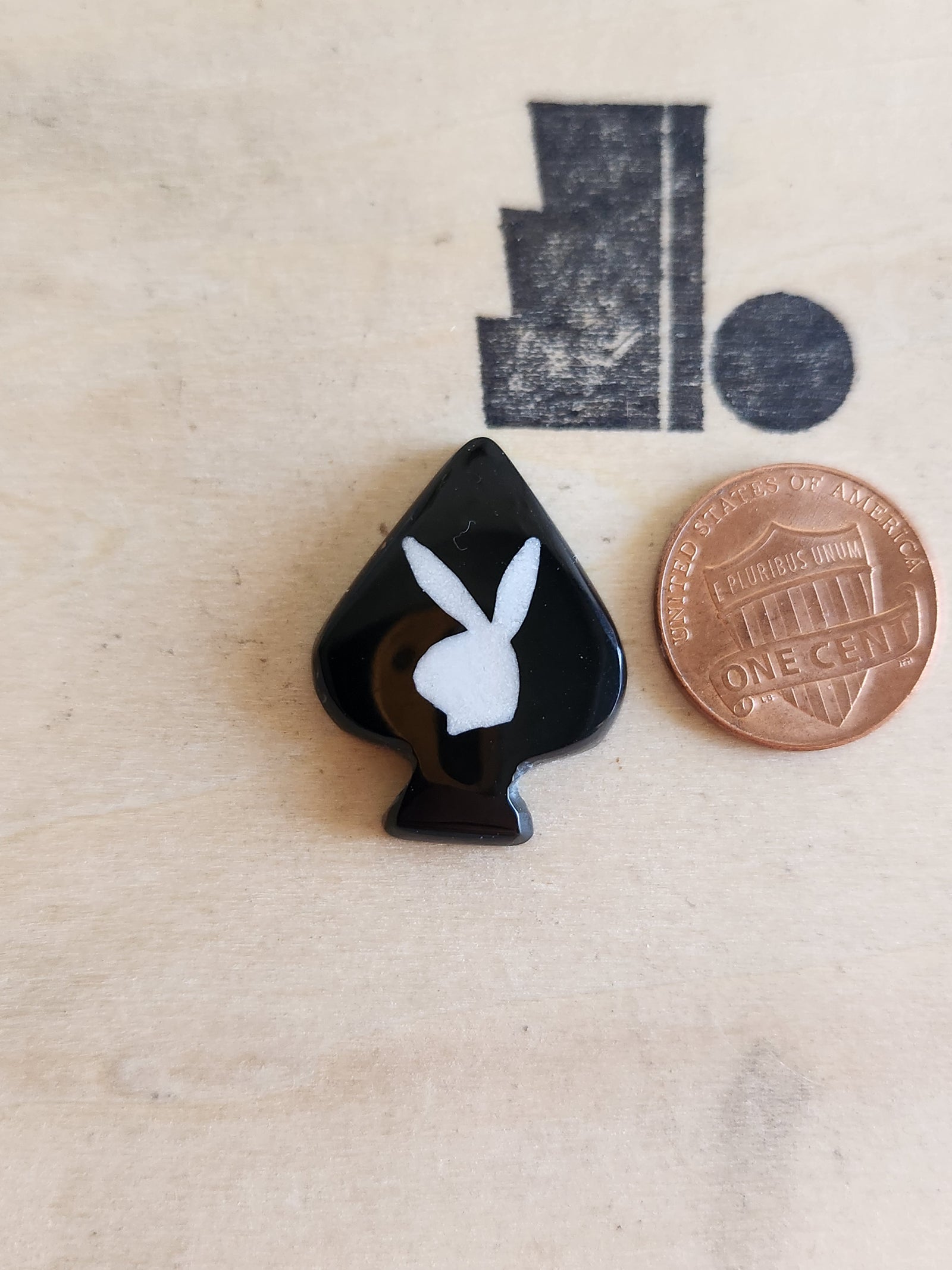 Spade with White Bunny- Made to Order