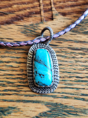Sterling Silver and Smokey Kingman Turquoise Necklace