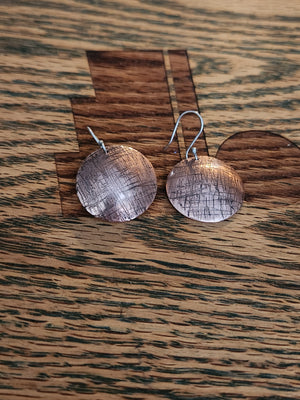 Copper and Sterling Silver Disc Earrings
