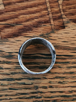 Tufa Cast Sterling Wide Band Size 10 Ring