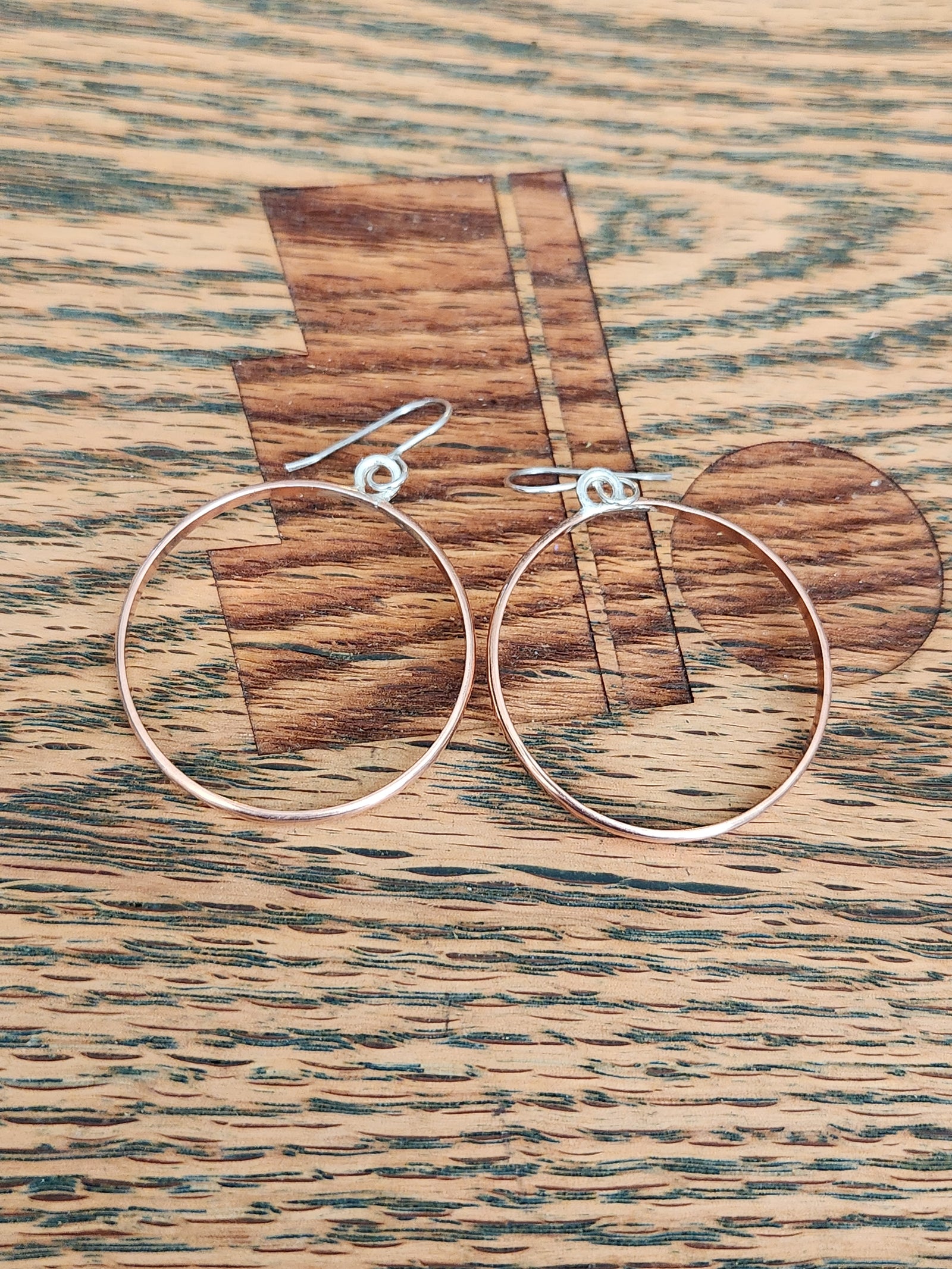 Copper and Silver Hoop Earrings