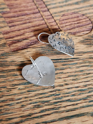 Stars and Hearts Sterling Silver Earrings