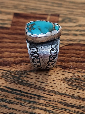Natural Fox Turquoise and Sterling Silver Ring