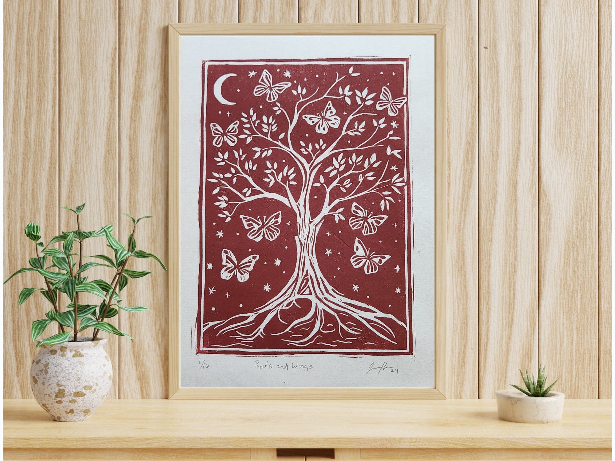 Roots and Wings Linocut Print - Indigenized