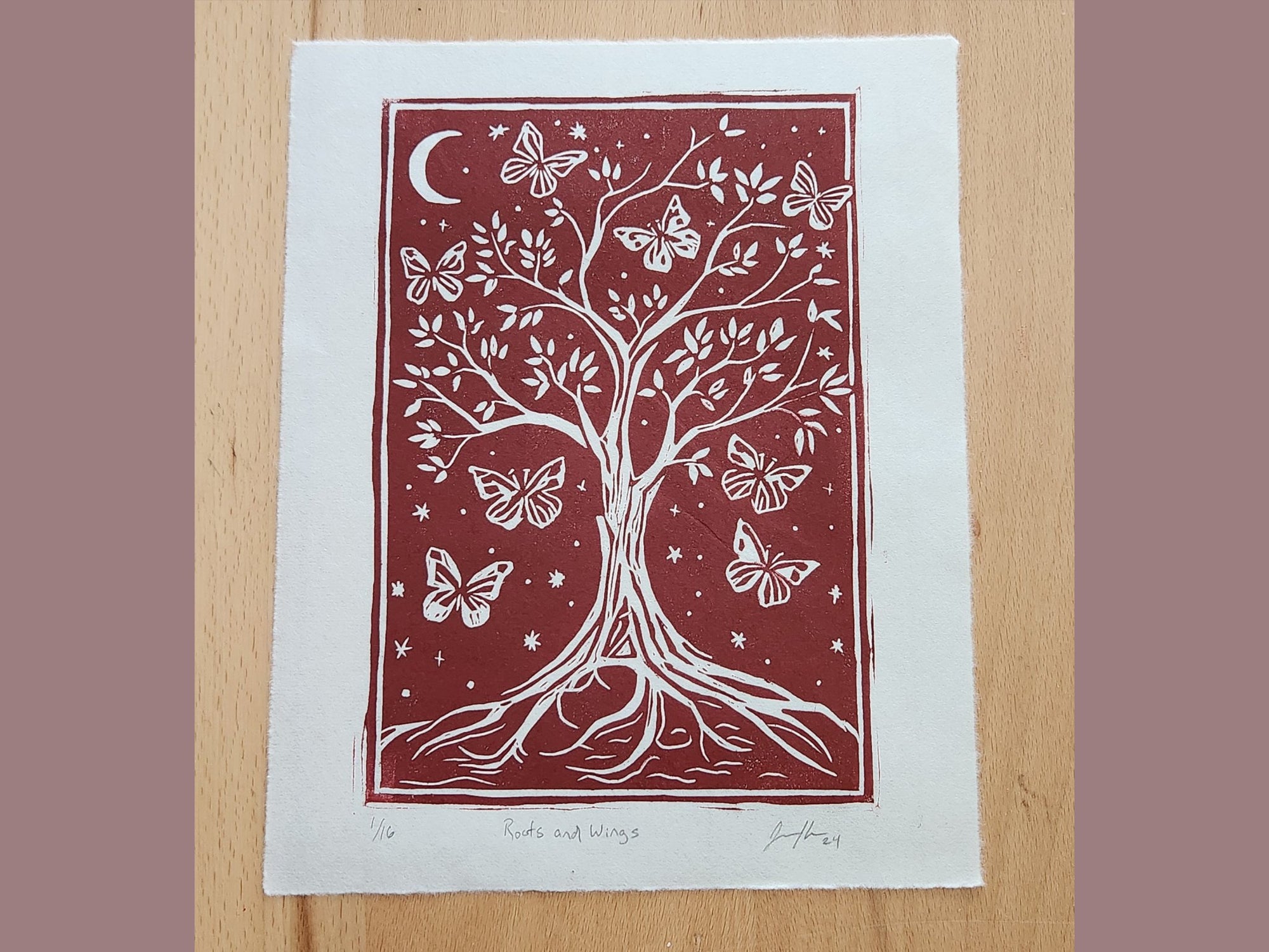 Roots and Wings Linocut Print - Indigenized