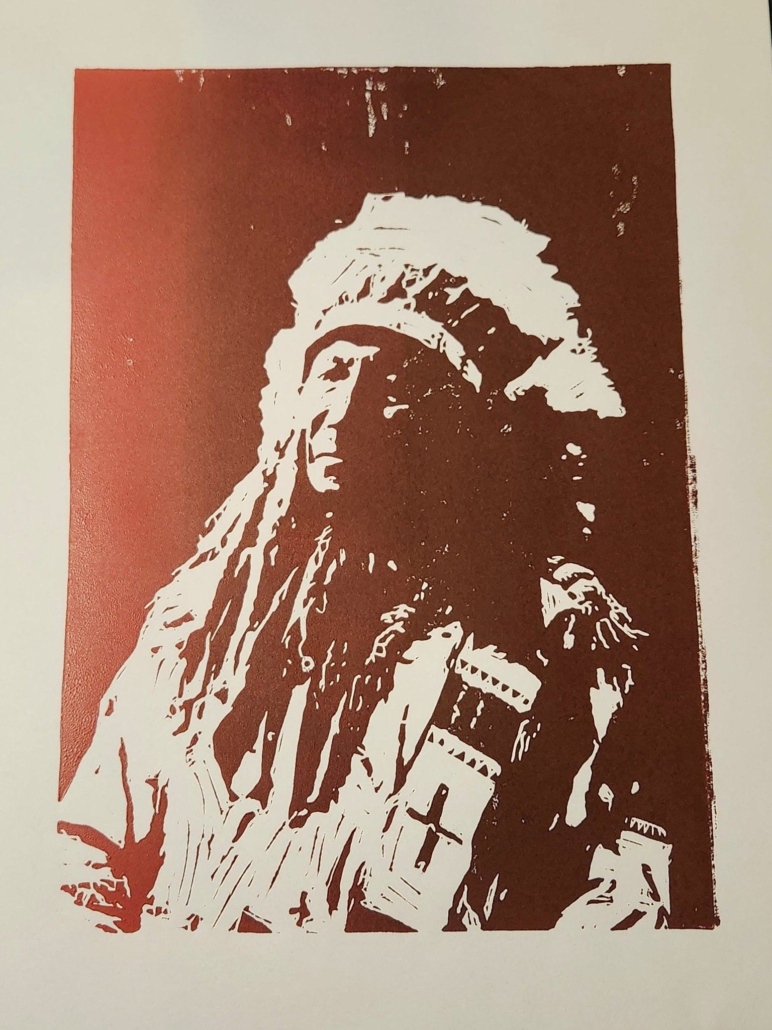 American Horse Linocut Print - Indigenized