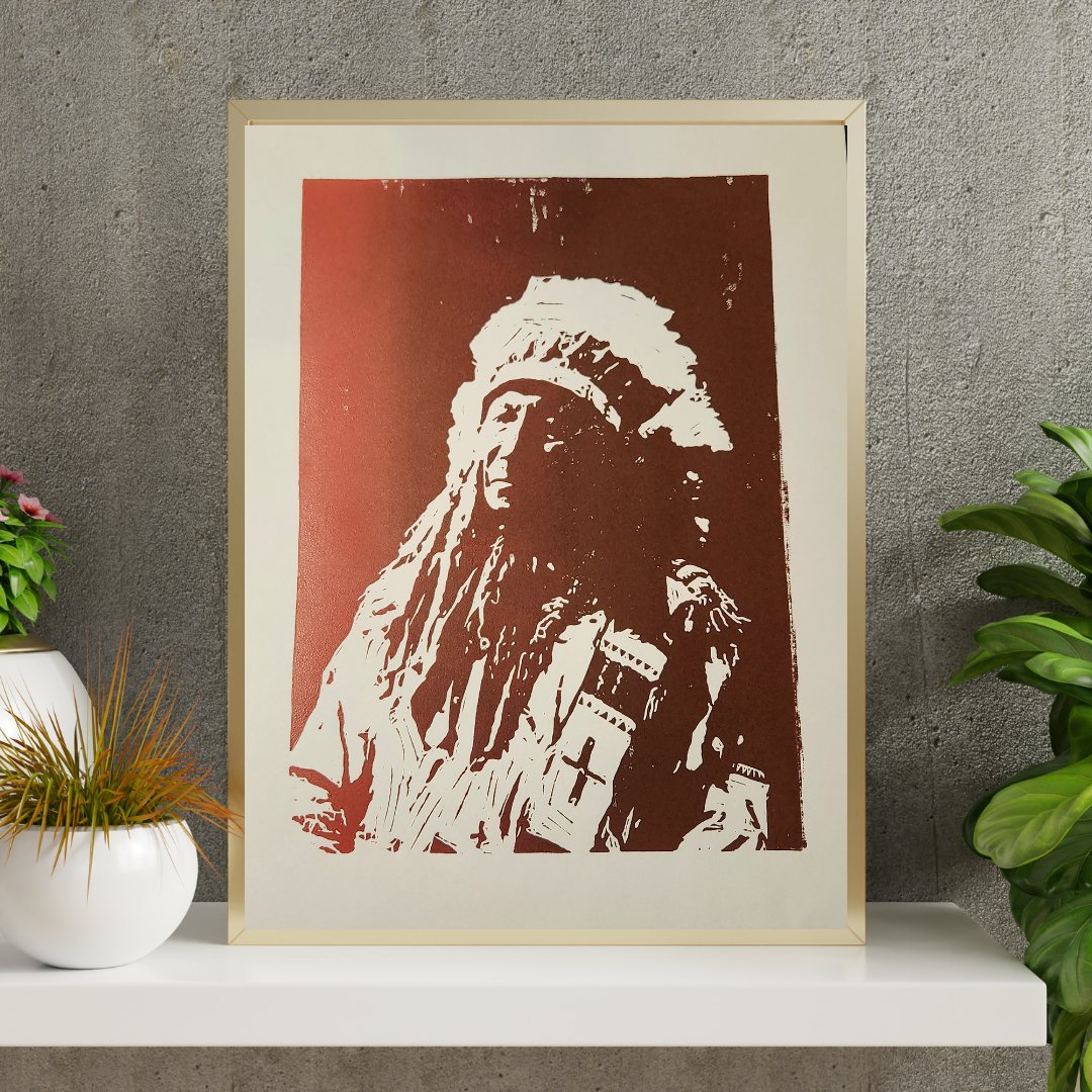 American Horse Linocut Print - Indigenized