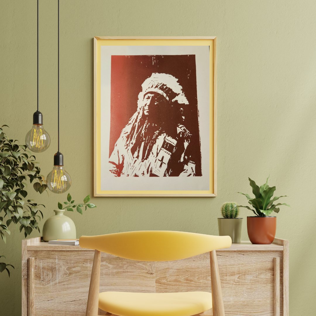 American Horse Linocut Print - Indigenized